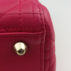 Pre-owned Christian Dior Lady Dior Rose lambskin  shoulderbag | stylenewstar
