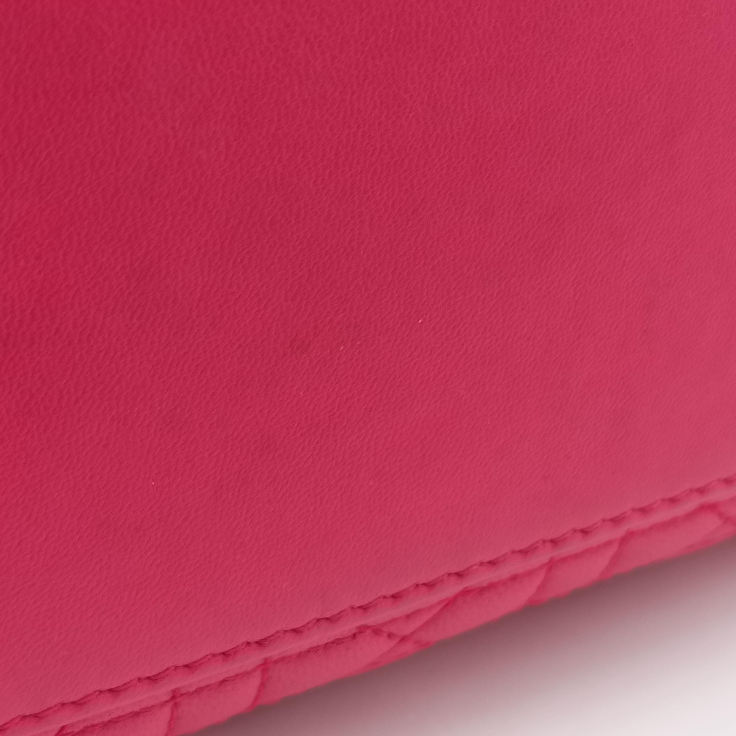 Pre-owned Christian Dior Lady Dior Rose lambskin  shoulderbag | stylenewstar