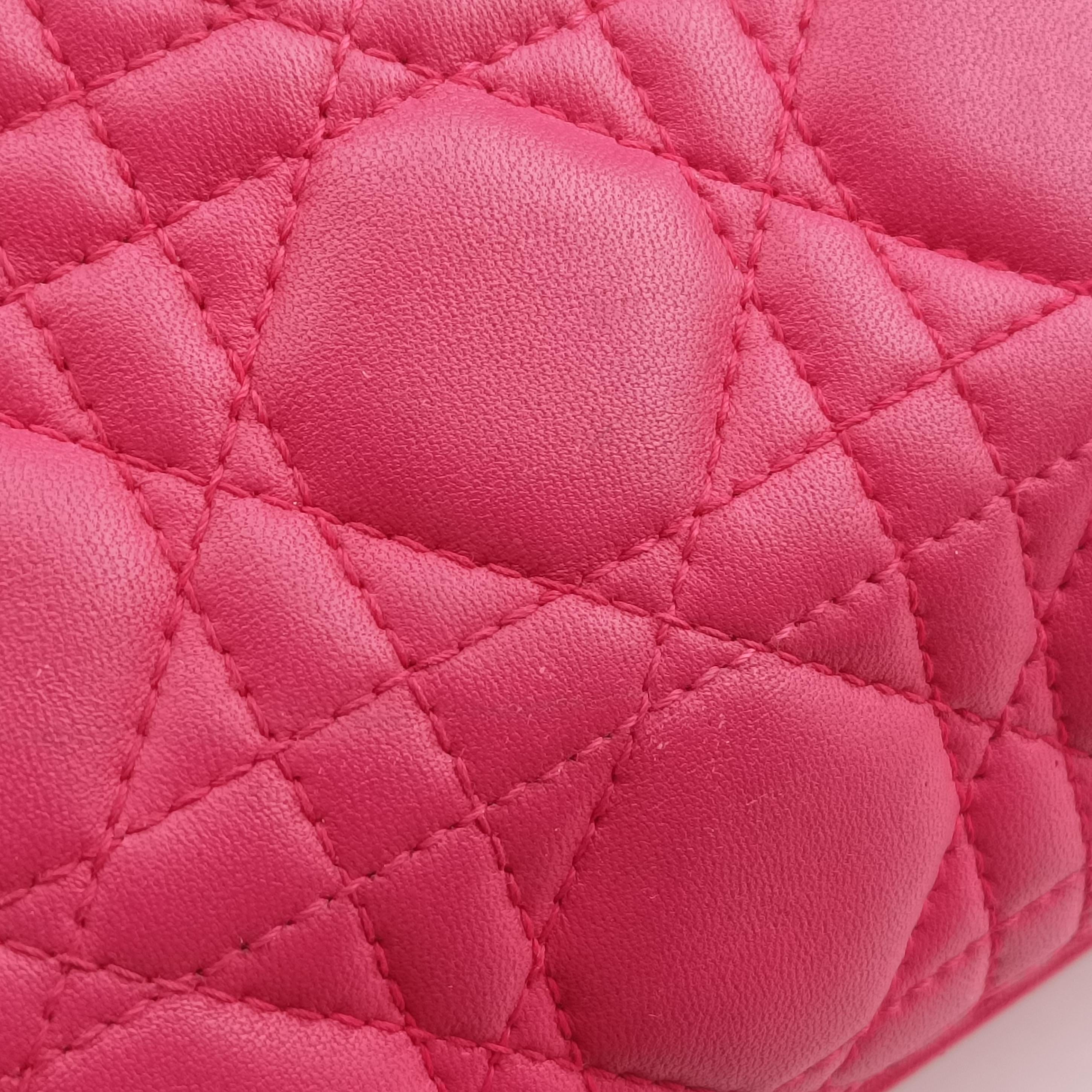 Pre-owned Christian Dior Lady Dior Rose lambskin  shoulderbag | stylenewstar