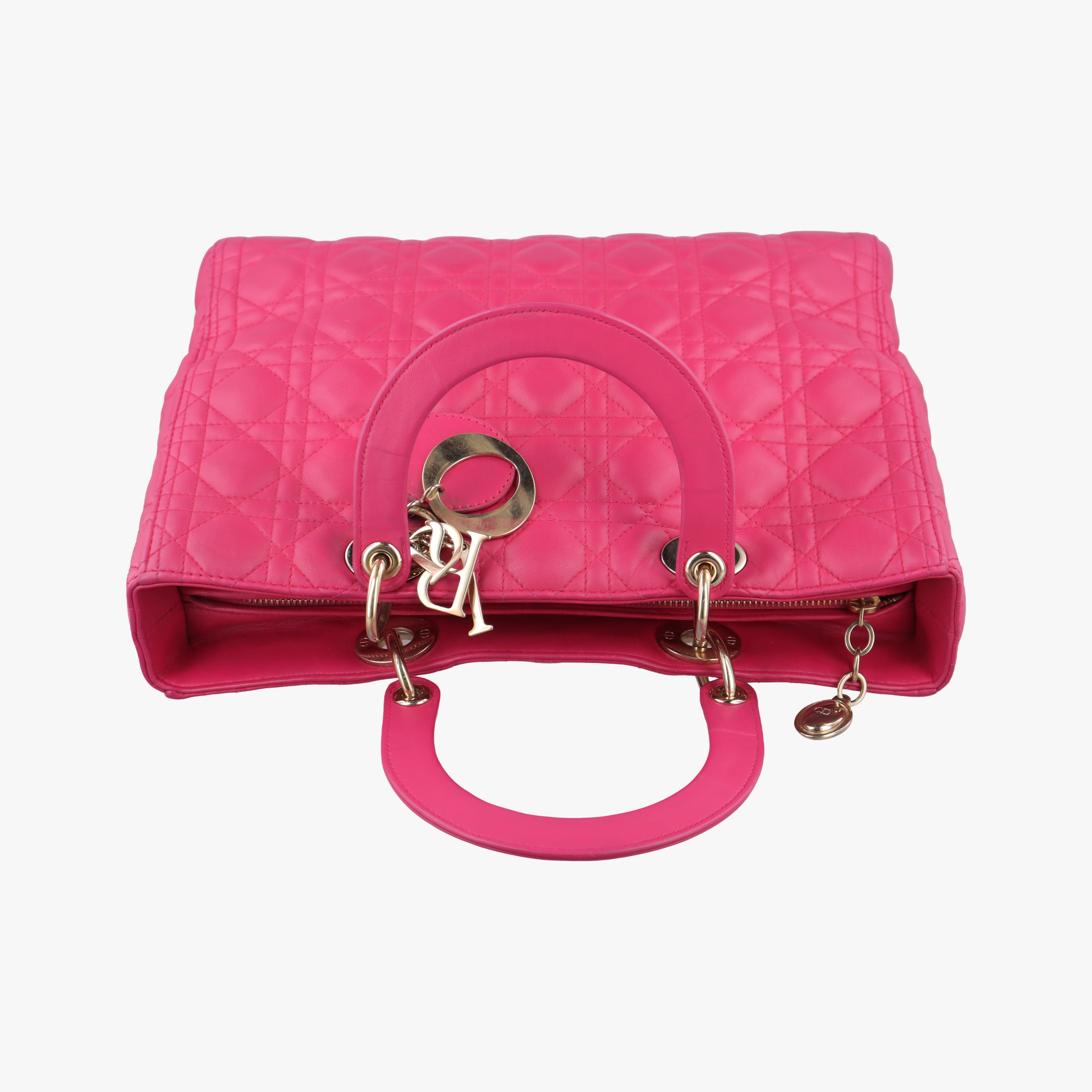 Pre-owned Christian Dior Lady Dior Rose lambskin  shoulderbag | stylenewstar