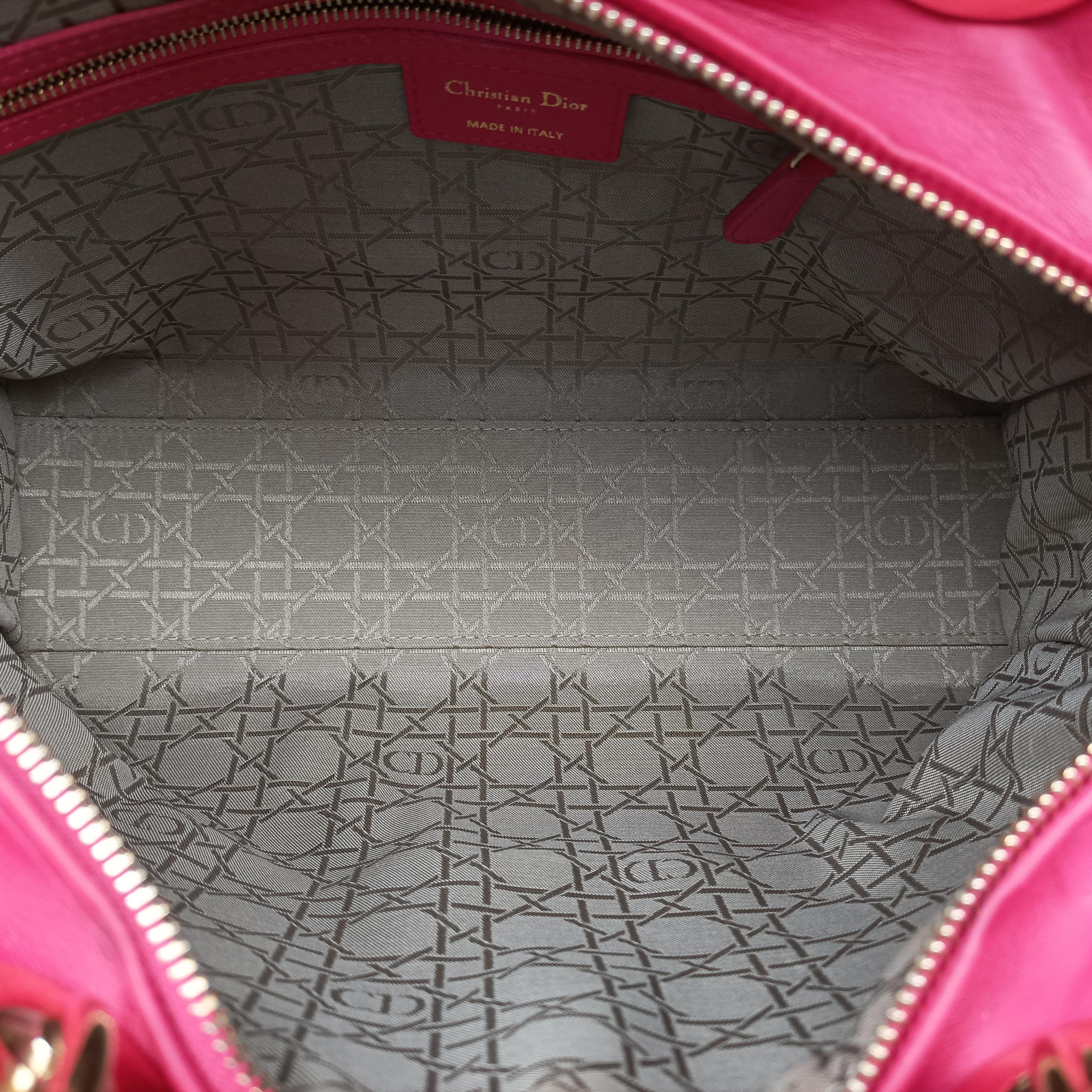 Pre-owned Christian Dior Lady Dior Rose lambskin  shoulderbag | stylenewstar