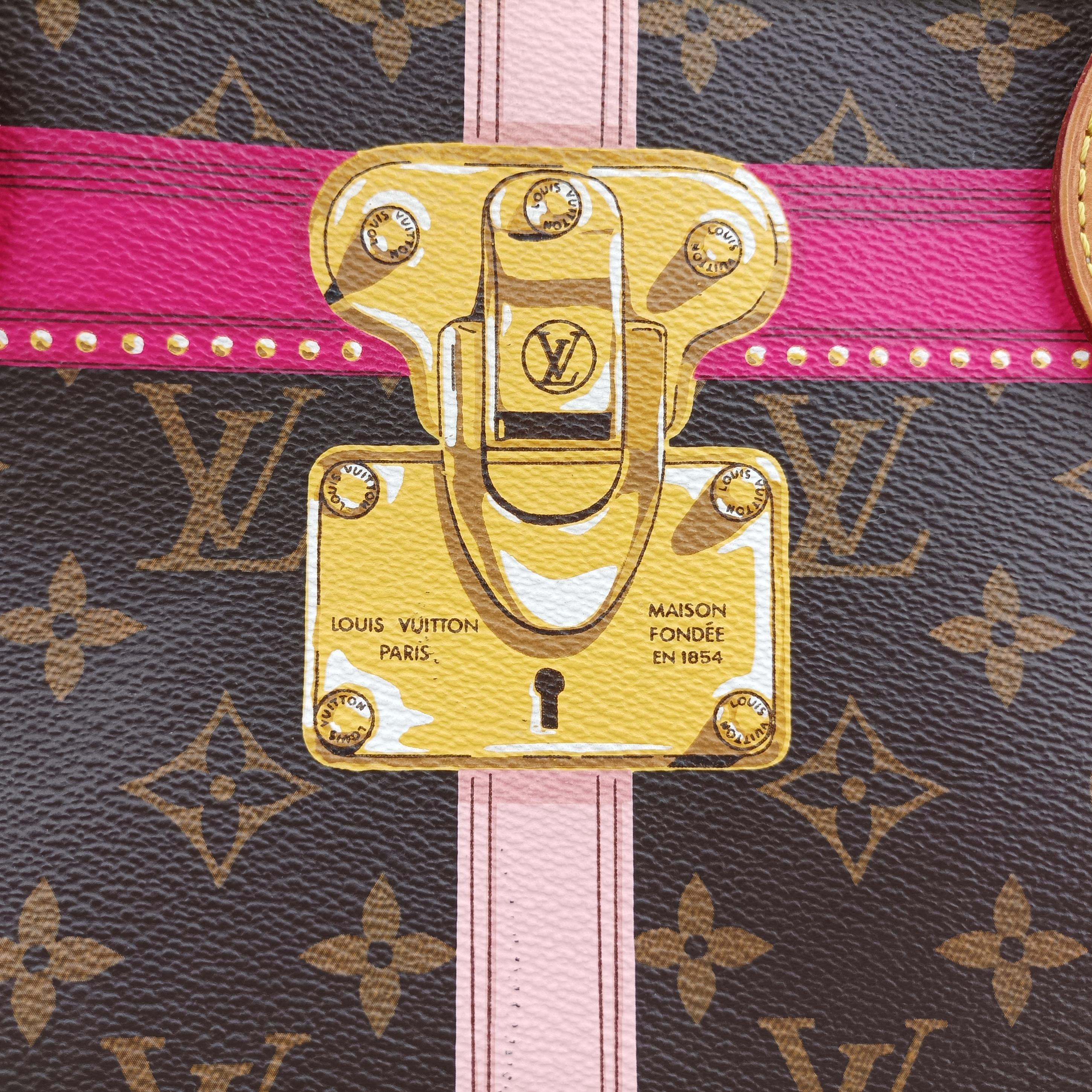 Pre-owned Louis Vuitton Neverfull MM Summer Trunk brown×Multicolor Monogram Canvas M41390 shoulderbag | stylenewstar