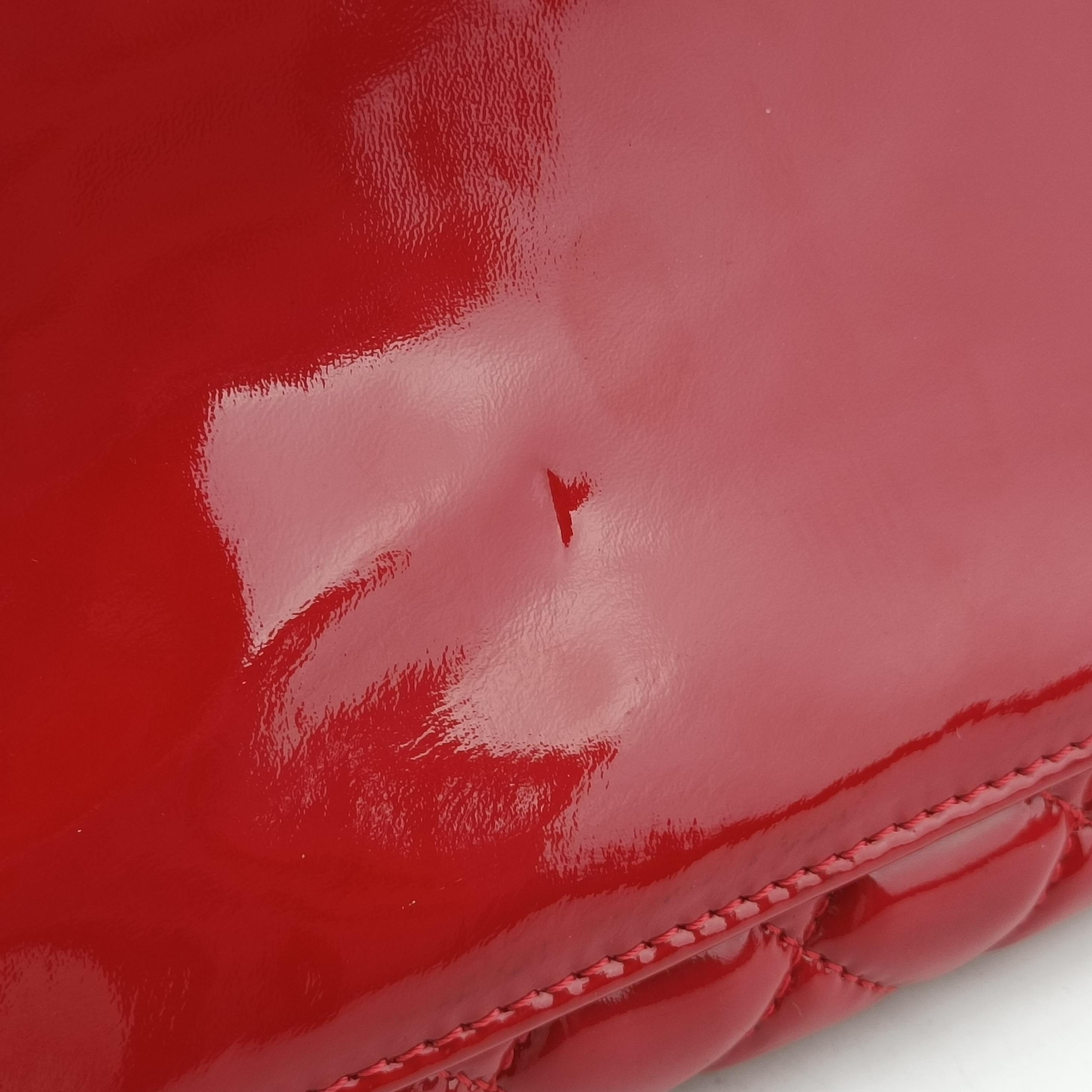 Pre-owned Chanel Mademoiselle Bowling Red Patent A50558 handbag | stylenewstar