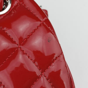 Pre-owned Chanel Mademoiselle Bowling Red Patent A50558 handbag | stylenewstar