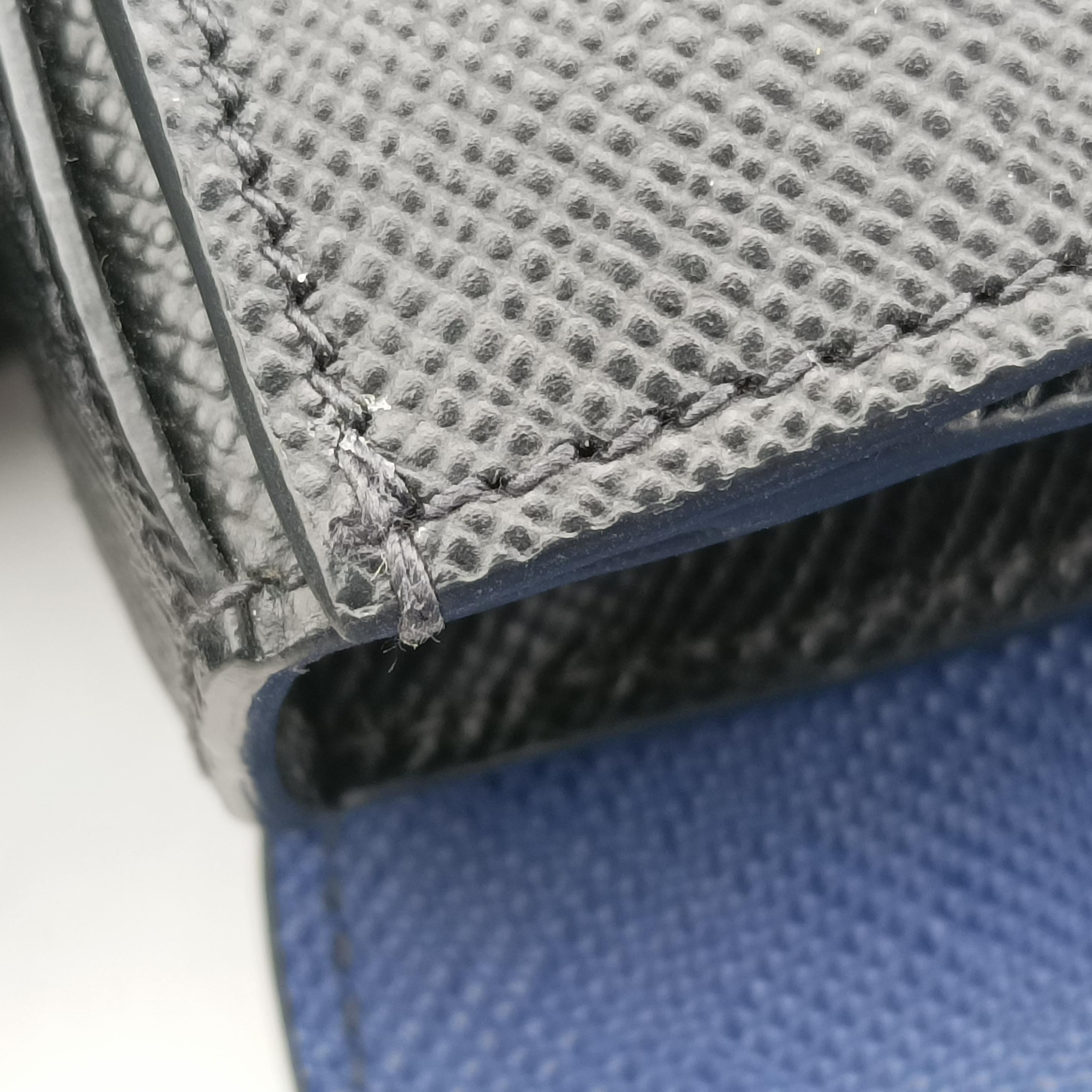 Pre-owned Prada Bicolor Saffiano Cuir Flap Blue x Black Leather×SAFFIANO Leather  shoulderbag | stylenewstar