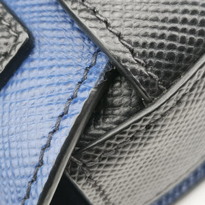 Pre-owned Prada Bicolor Saffiano Cuir Flap Blue x Black Leather×SAFFIANO Leather  shoulderbag | stylenewstar