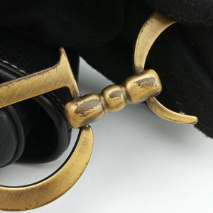 Pre-owned Christian Dior Saddle Black Leather  handbag | stylenewstar