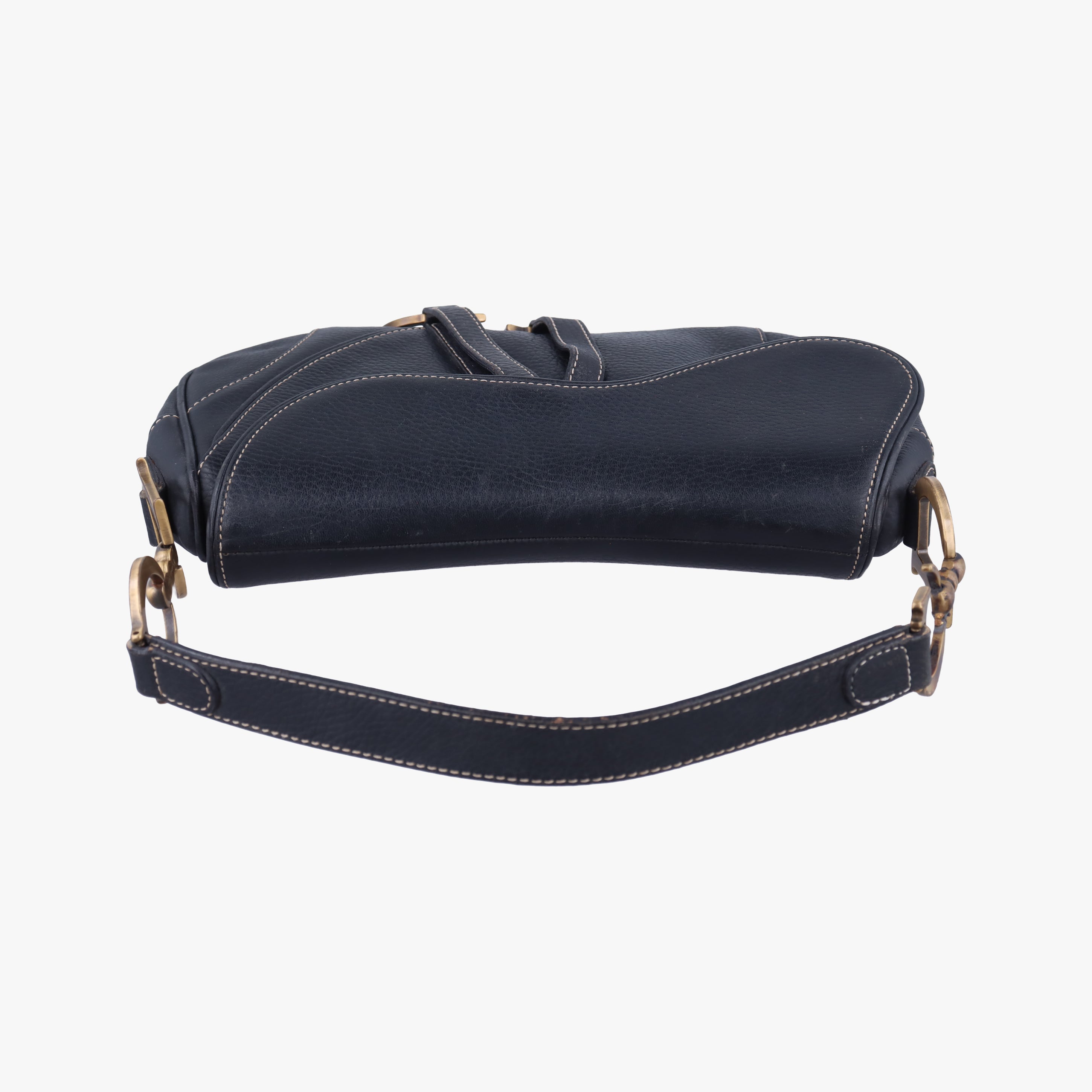 Pre-owned Christian Dior Saddle Black Leather  handbag | stylenewstar