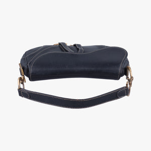 Pre-owned Christian Dior Saddle Black Leather  handbag | stylenewstar