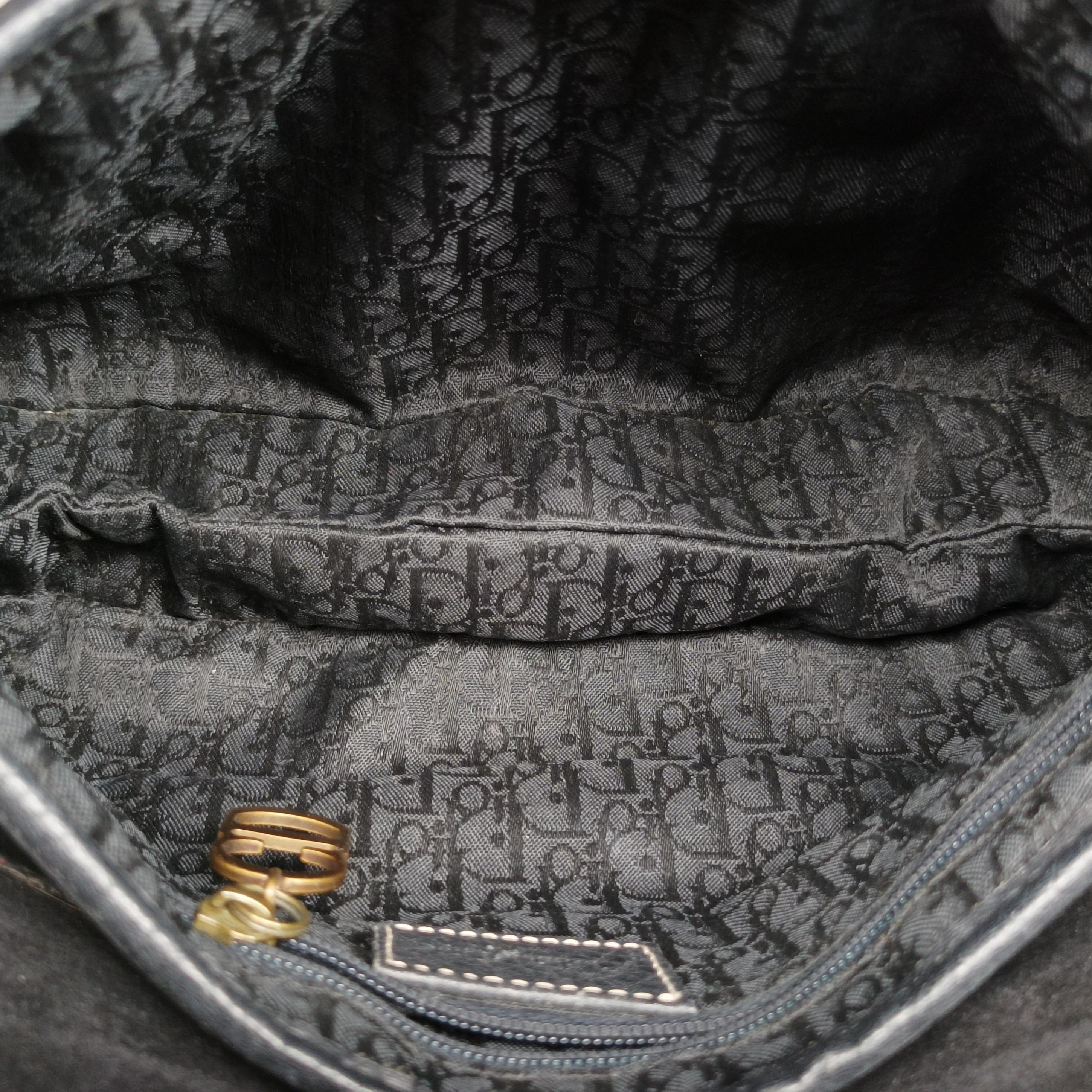 Pre-owned Christian Dior Saddle Black Leather  handbag | stylenewstar