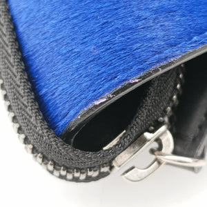 Secondhand Celine Luggage Nano Shopper Blue x Green x Black leather×ponyhair  handbag | stylenewstar