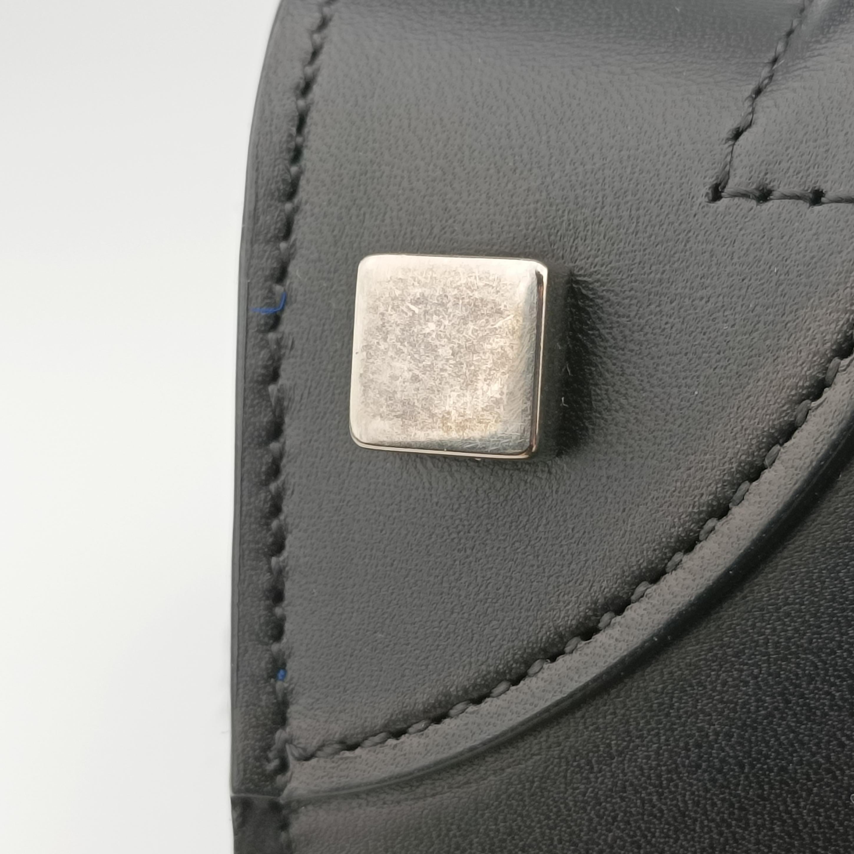 Secondhand Celine Luggage Nano Shopper Blue x Green x Black leather×ponyhair  handbag | stylenewstar