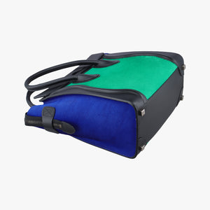 Secondhand Celine Luggage Nano Shopper Blue x Green x Black leather×ponyhair  handbag | stylenewstar