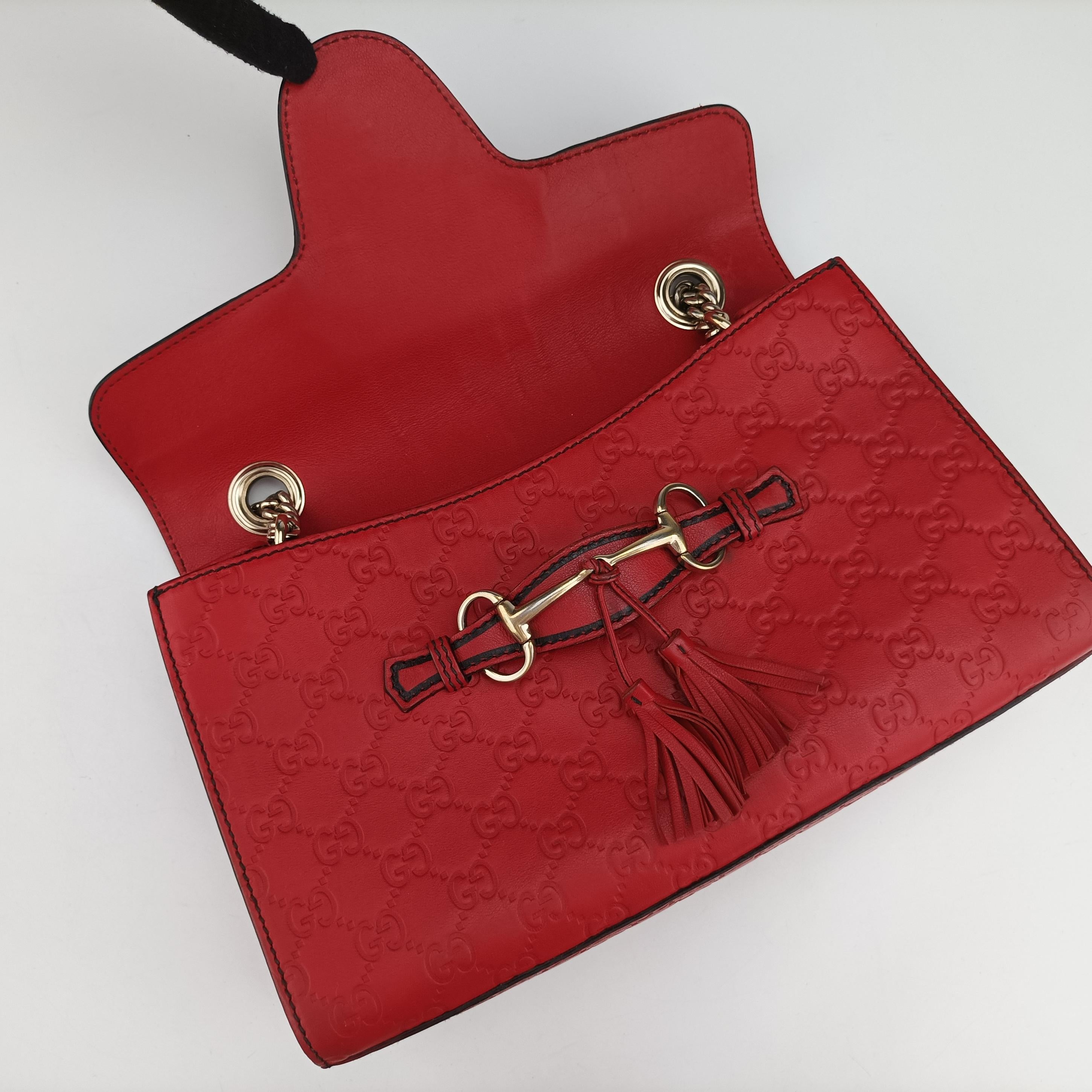 Vintage Gucci Emily Red Leather 295402 shoulderbag | stylenewstar