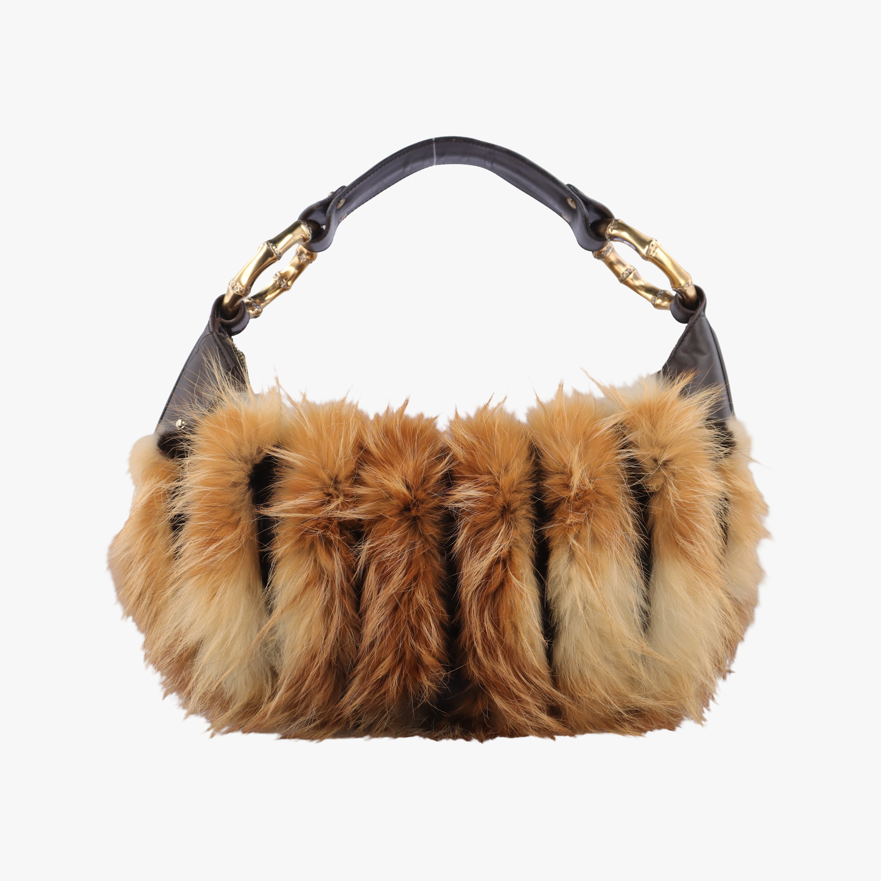 Pre-owned Gucci Bamboo Ring Hobo Brown mink 131038 handbag | stylenewstar