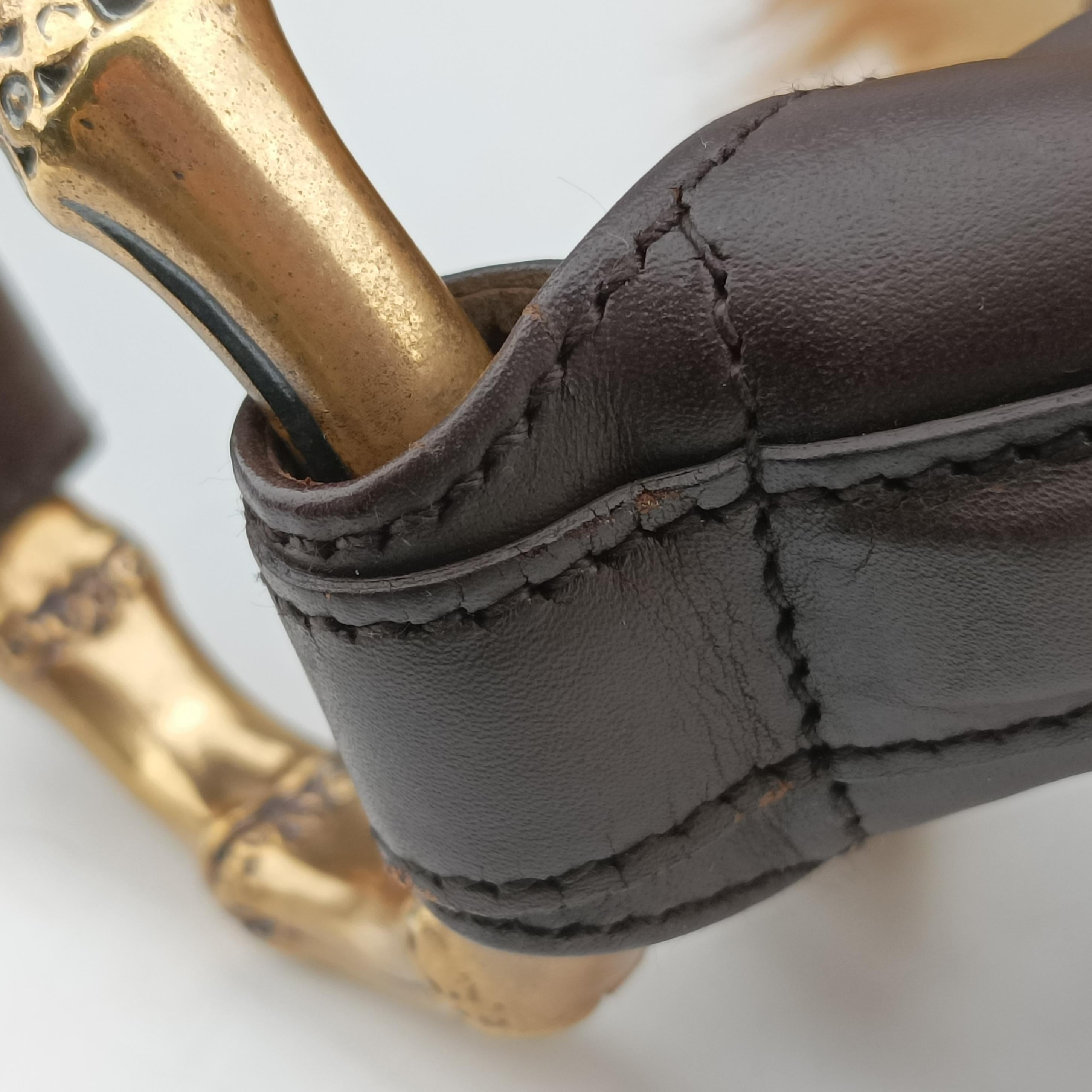 Pre-owned Gucci Bamboo Ring Hobo Brown mink 131038 handbag | stylenewstar