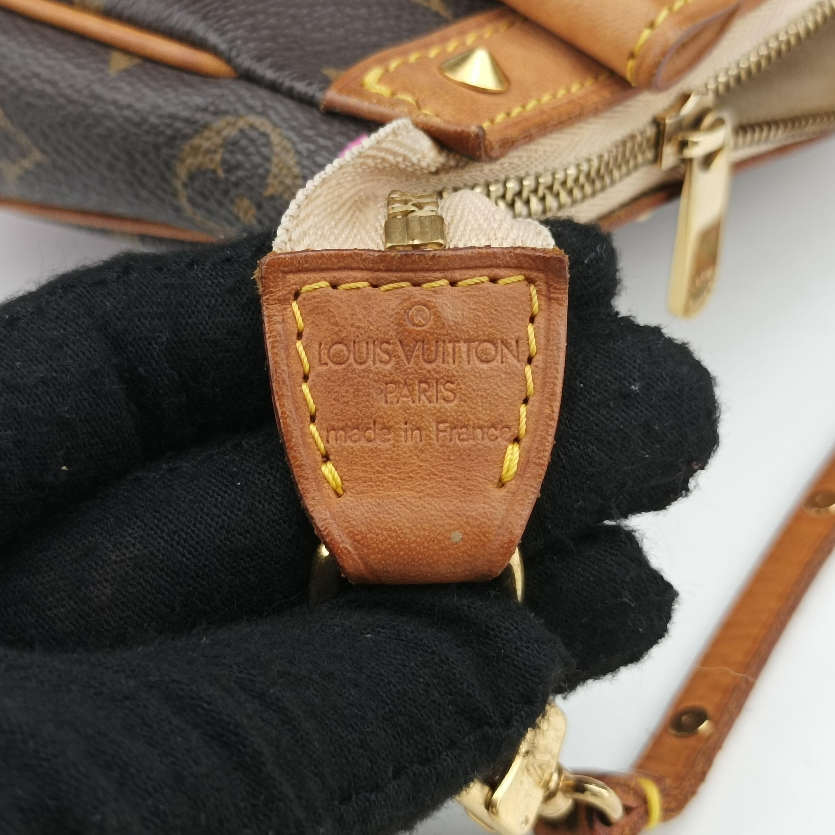 Pre-owned Louis Vuitton Pochette Accessory Pouch brown×Pink Cherry Blossom M92006 handbag | stylenewstar