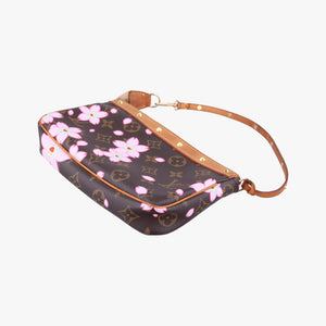 Pre-owned Louis Vuitton Pochette Accessory Pouch brown×Pink Cherry Blossom M92006 handbag | stylenewstar
