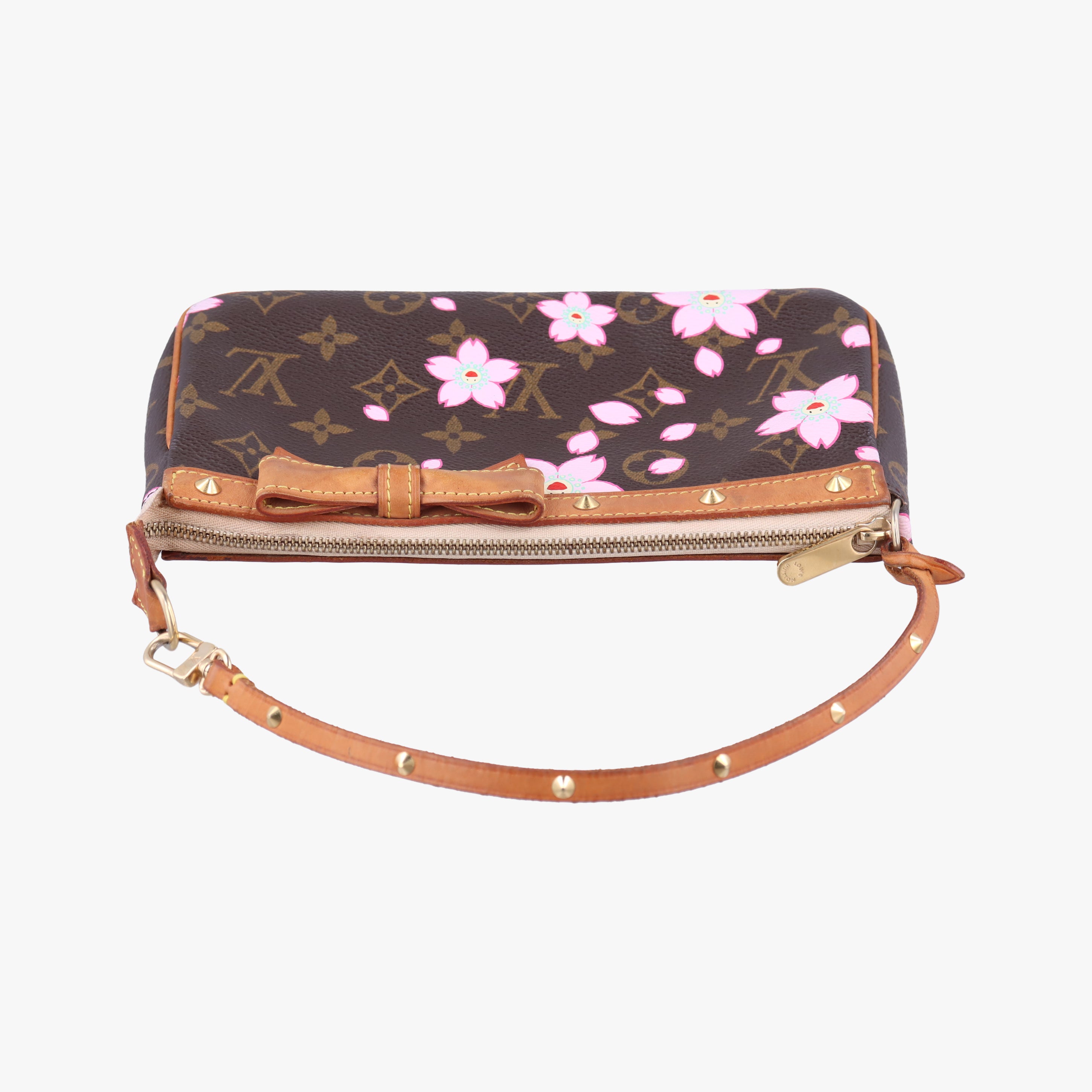Pre-owned Louis Vuitton Pochette Accessory Pouch brown×Pink Cherry Blossom M92006 handbag | stylenewstar
