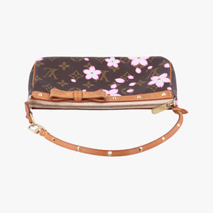 Pre-owned Louis Vuitton Pochette Accessory Pouch brown×Pink Cherry Blossom M92006 handbag | stylenewstar
