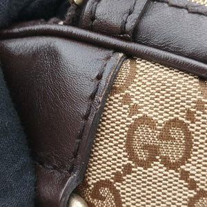 Pre-owned Gucci Sherry Line Beige×green×red canvas×leather 247205 handbag | stylenewstar