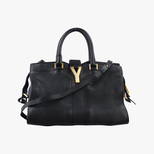 Pre-owned Yves Saint Laurent Cabas ChYc Mini Black Leather 311222 shoulderbag | stylenewstar