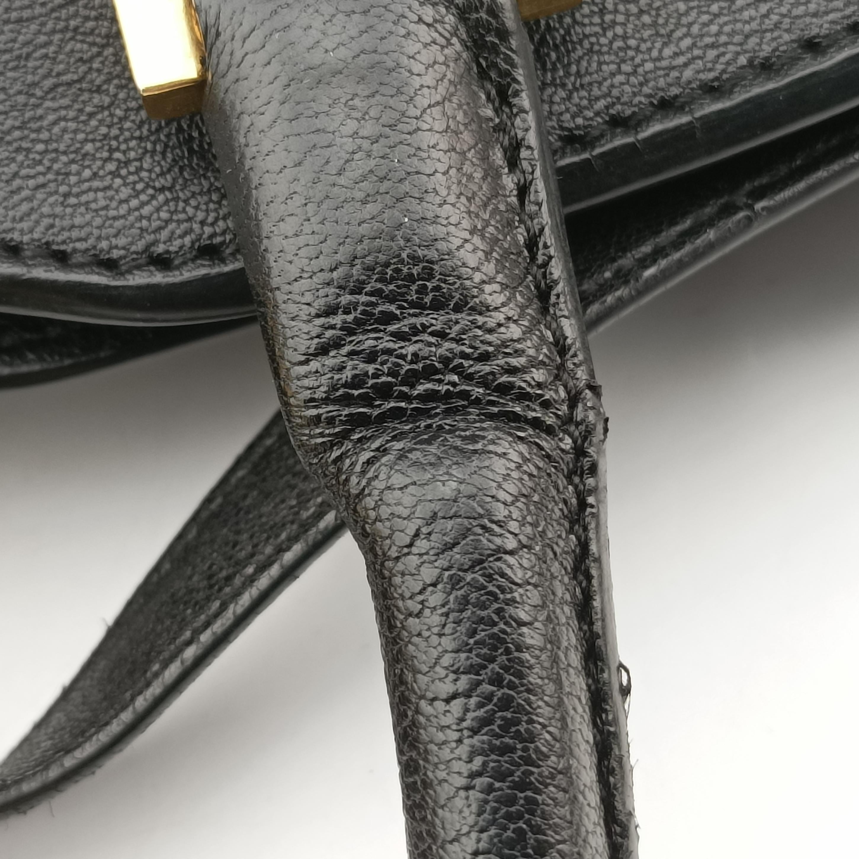 Pre-owned Yves Saint Laurent Cabas ChYc Mini Black Leather 311222 shoulderbag | stylenewstar