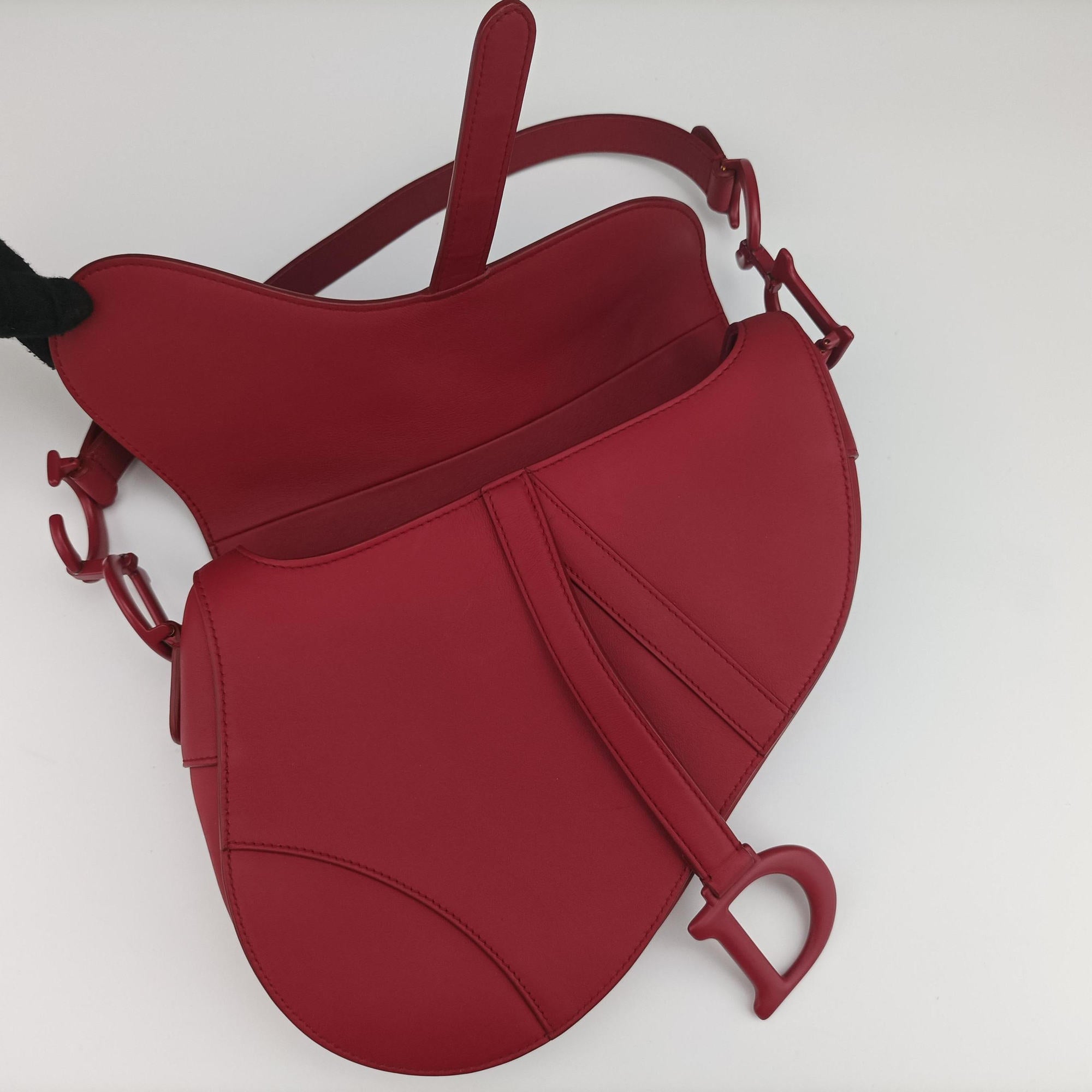 Vintage Christian Dior Saddle Red Leather  shoulderbag | stylenewstar