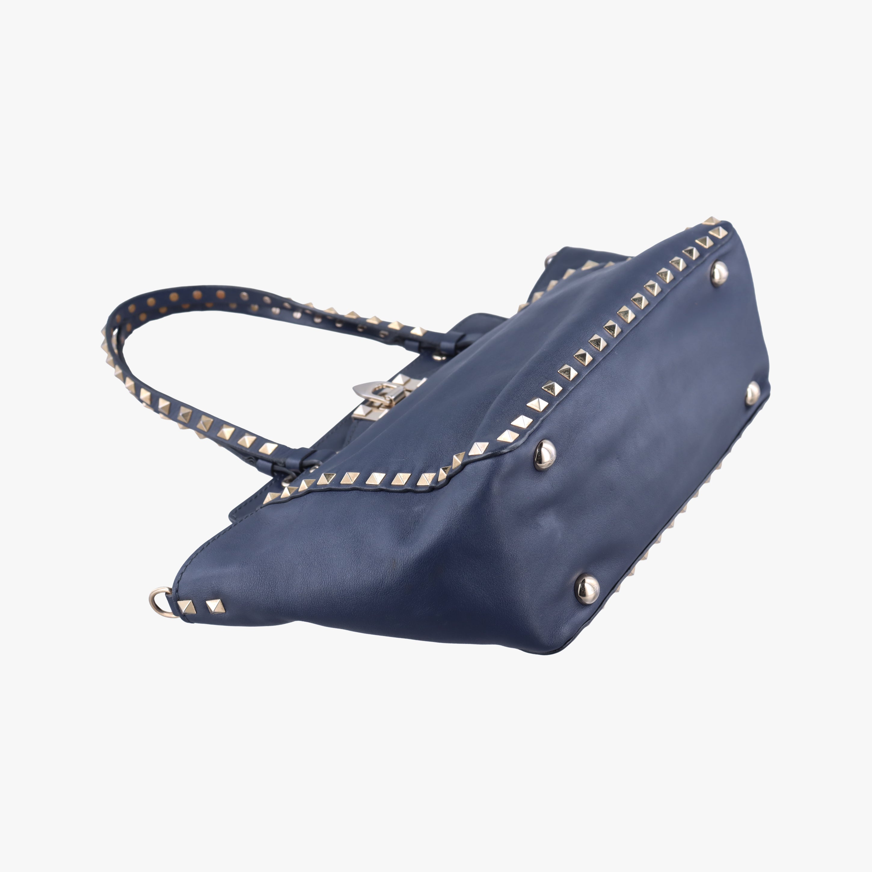 Pre-owned Valentino Rockstud Navy Leather  shoulderbag | stylenewstar