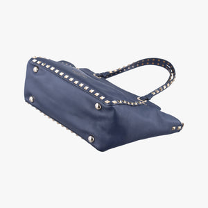 Pre-owned Valentino Rockstud Navy Leather  shoulderbag | stylenewstar