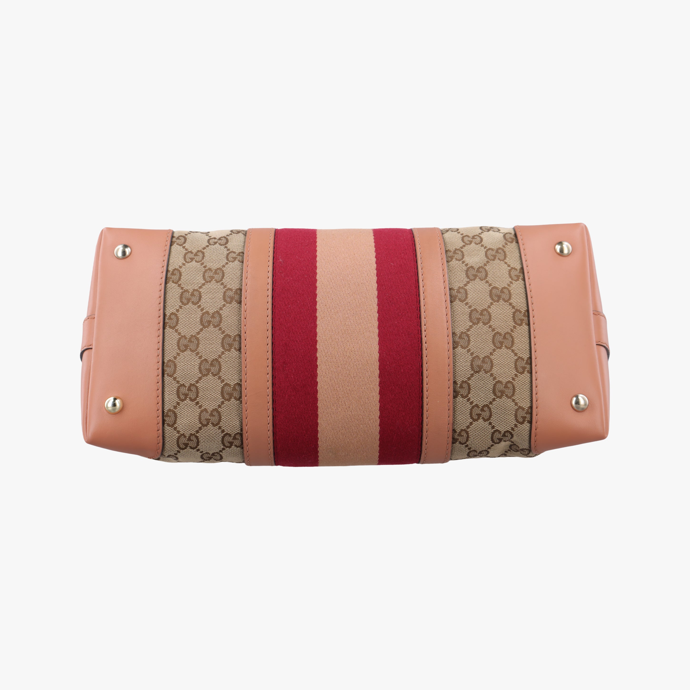 Pre-owned Gucci Vintage Web Beige×red×orange Canvas 257341 shoulderbag | stylenewstar
