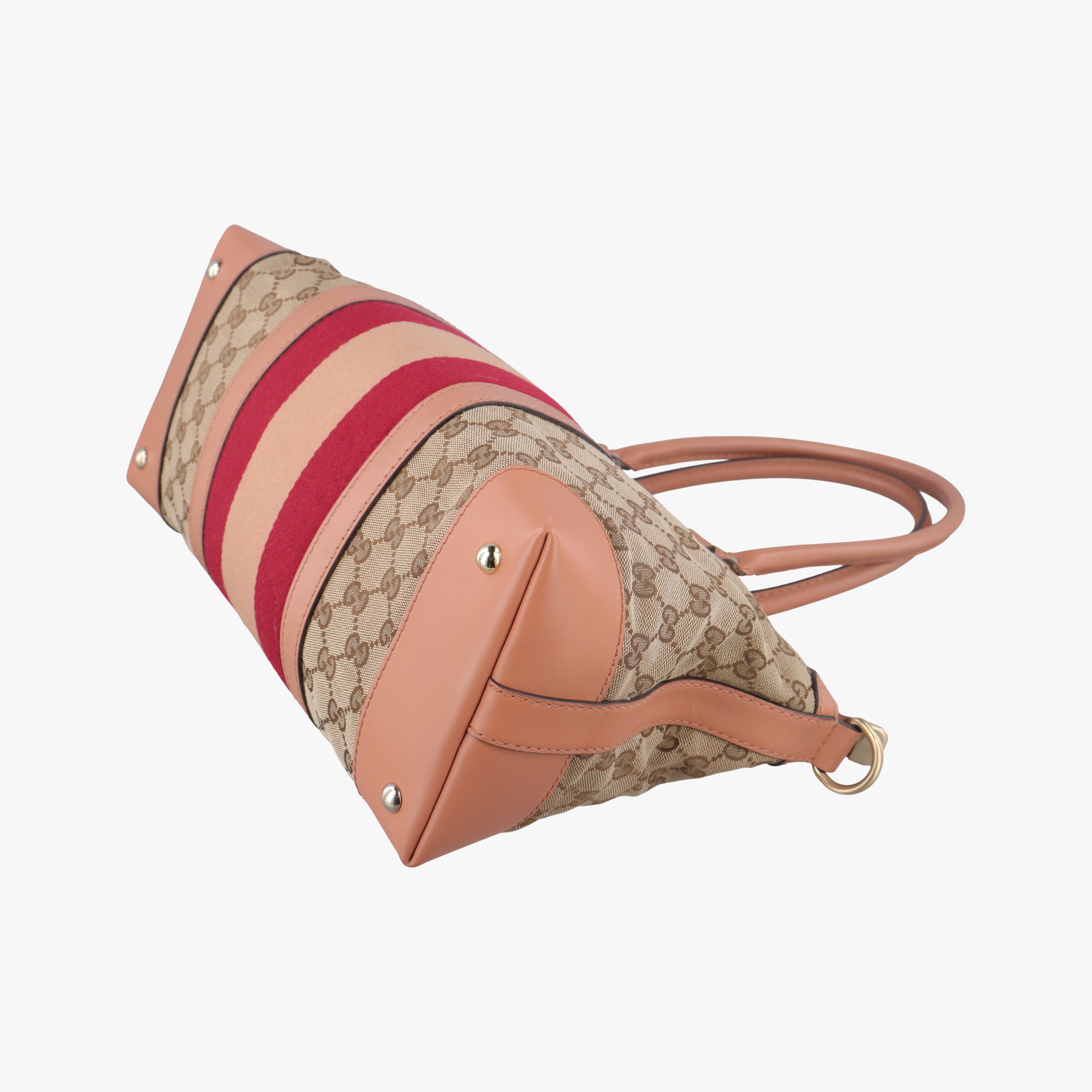 Pre-owned Gucci Vintage Web Beige×red×orange Canvas 257341 shoulderbag | stylenewstar