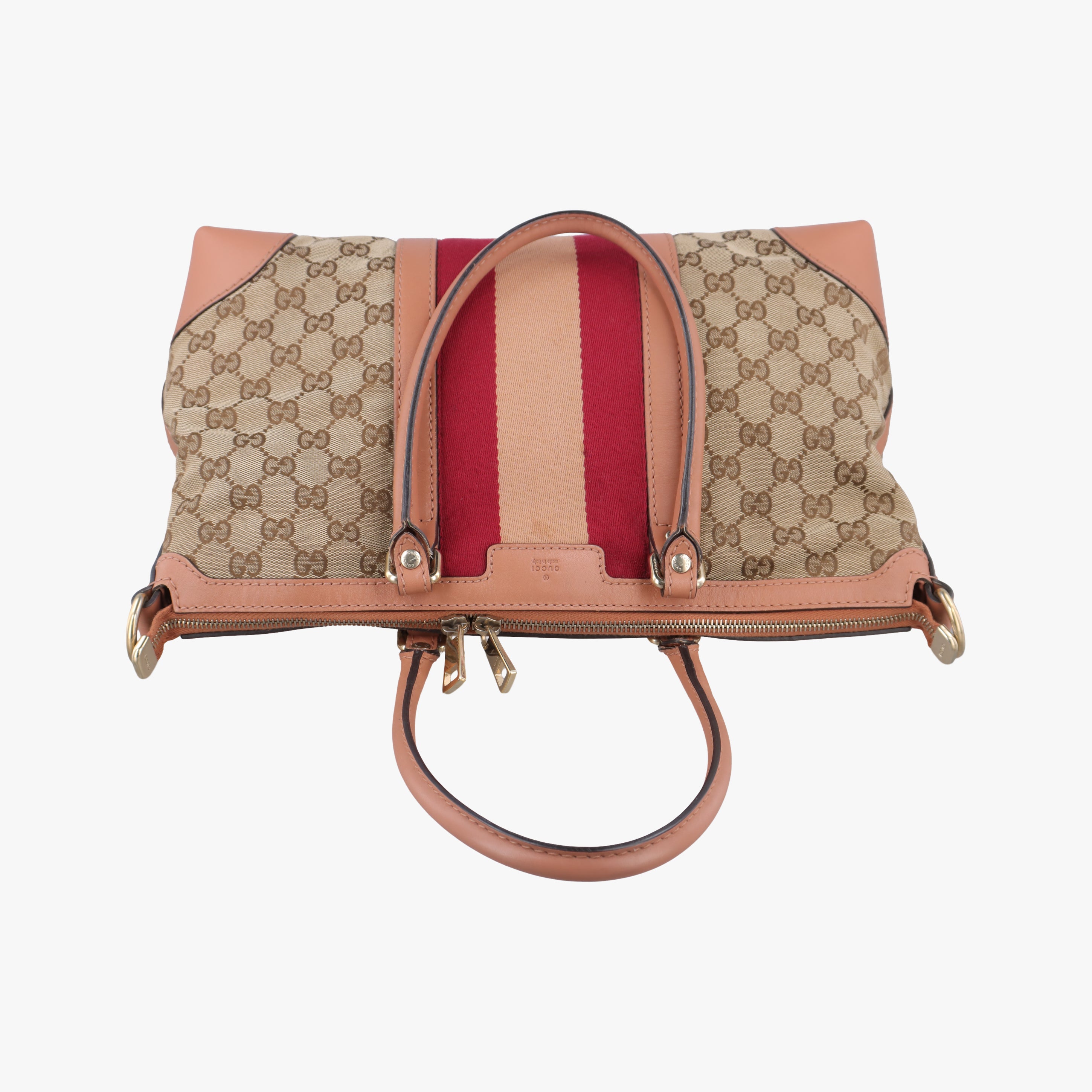 Pre-owned Gucci Vintage Web Beige×red×orange Canvas 257341 shoulderbag | stylenewstar
