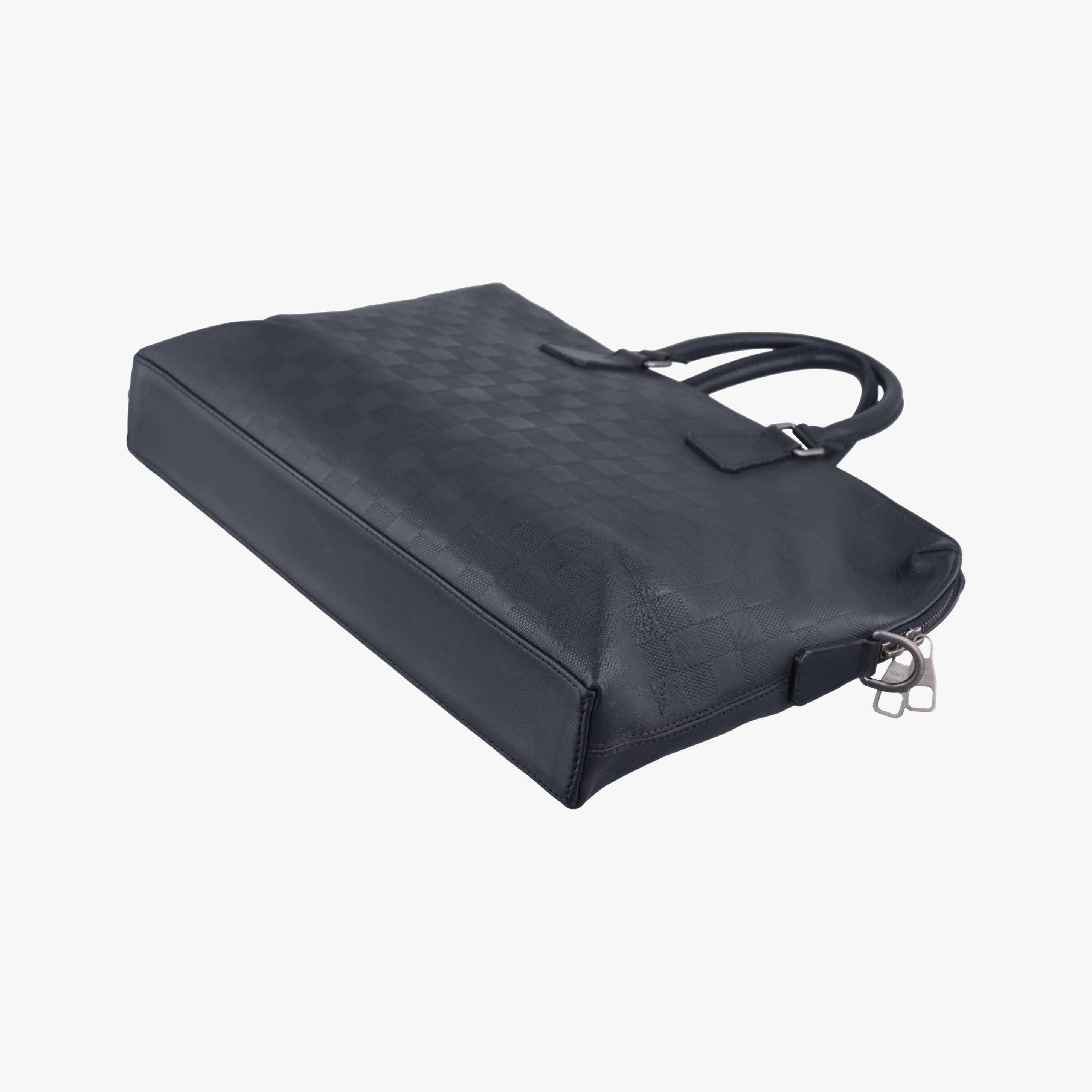 Pre-owned Louis Vuitton Porte Documents Jour Noir Damier Graphite N48224 handbag | stylenewstar