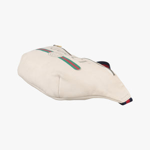 Pre-owned Gucci Gucci print White Leather 530412 bum bag/waist bag | stylenewstar