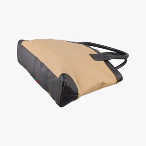 Pre-owned Gucci Sherry Line beige×Black×Red×Green canvas×leather 002.11 handbag | stylenewstar