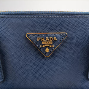 Vintage Prada Galleria front pocket Blue SAFFIANO Leather BN2674 shoulderbag | stylenewstar