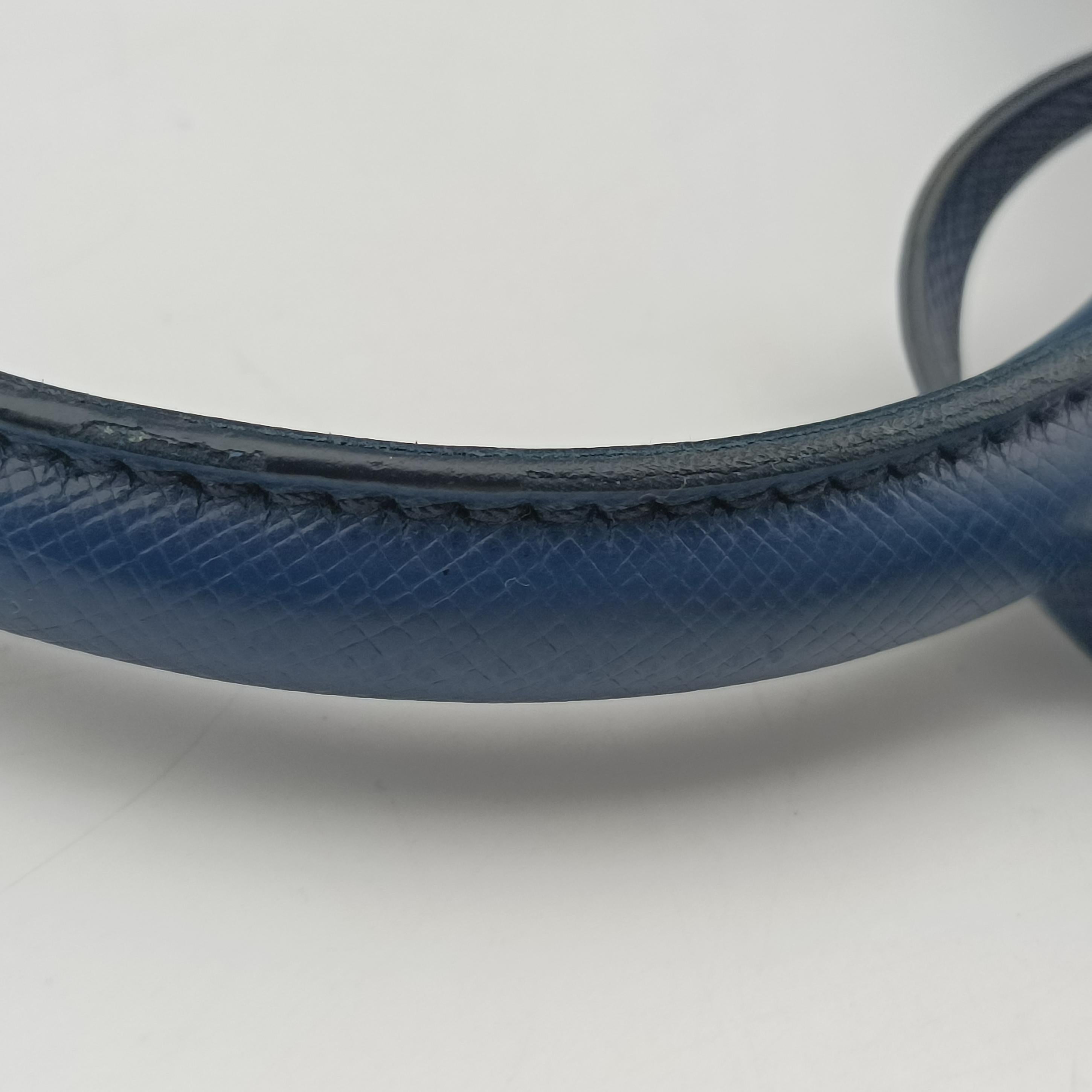 Vintage Prada Galleria front pocket Blue SAFFIANO Leather BN2674 shoulderbag | stylenewstar