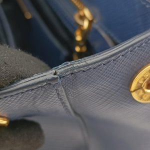 Vintage Prada Galleria front pocket Blue SAFFIANO Leather BN2674 shoulderbag | stylenewstar