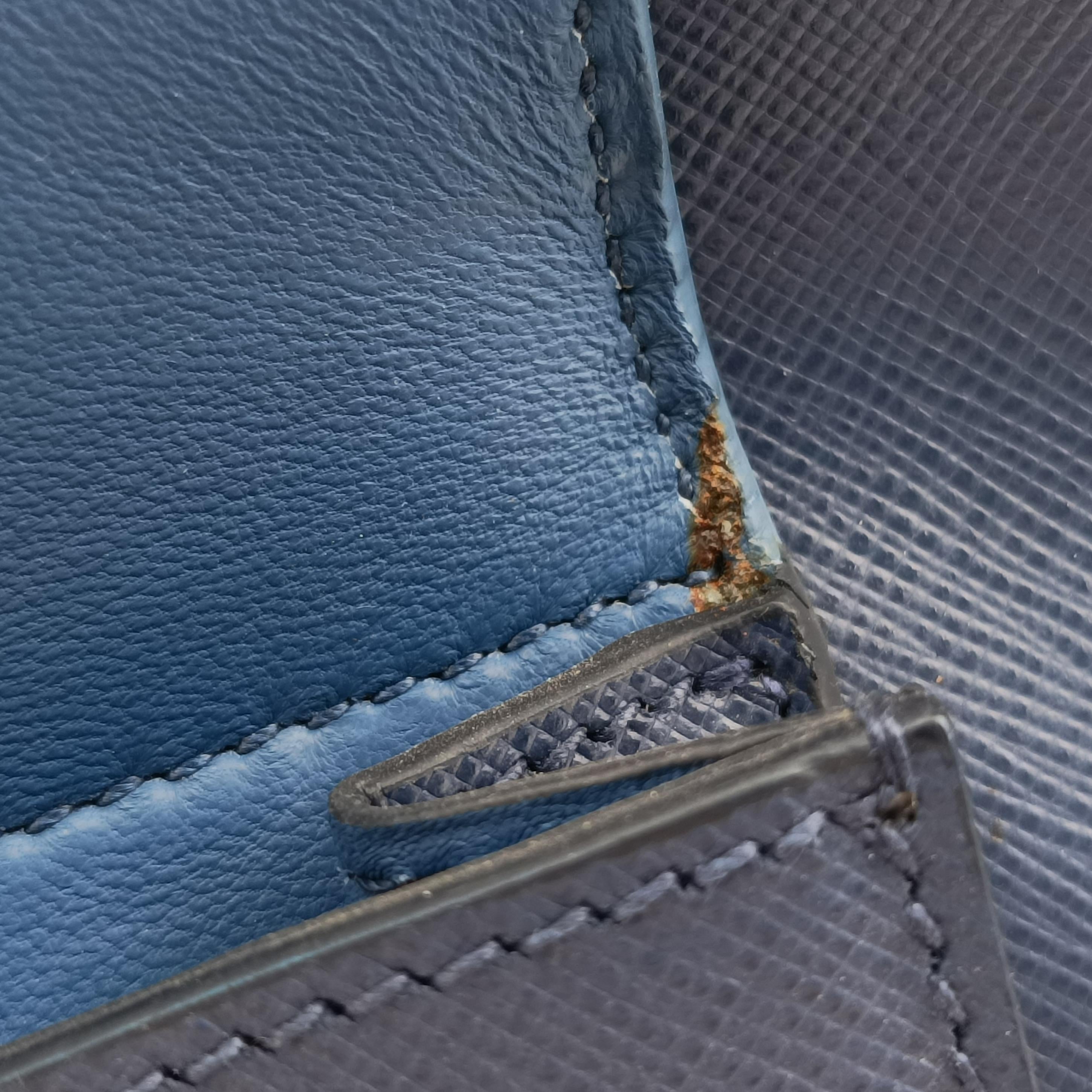 Vintage Prada Galleria front pocket Blue SAFFIANO Leather BN2674 shoulderbag | stylenewstar