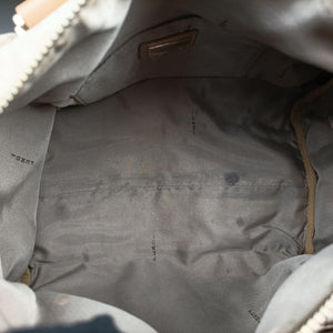 Pre-owned Fendi Zucchino Forever Bauletto beige canvas 8BL063 handbag | stylenewstar