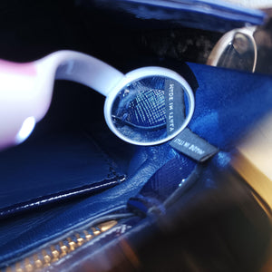 Pre-owned Prada Pyramid Navy×Green Patent  handbag | stylenewstar