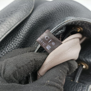 Pre-owned Gucci Bamboo Fringe Tassel Bucket Black Leather 387613 shoulderbag | stylenewstar