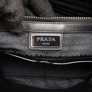 Vintage Prada triangle logo plate Black leather 2VG033 shoulderbag | stylenewstar