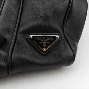 Vintage Prada triangle logo plate Black leather 2VG033 shoulderbag | stylenewstar