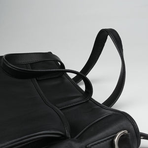 Vintage Prada triangle logo plate Black leather 2VG033 shoulderbag | stylenewstar