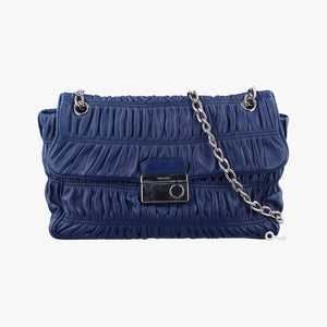 Pre-owned Prada Nappa Gaufre Sound Lock Blue nappa leather BT0939 shoulderbag | stylenewstar
