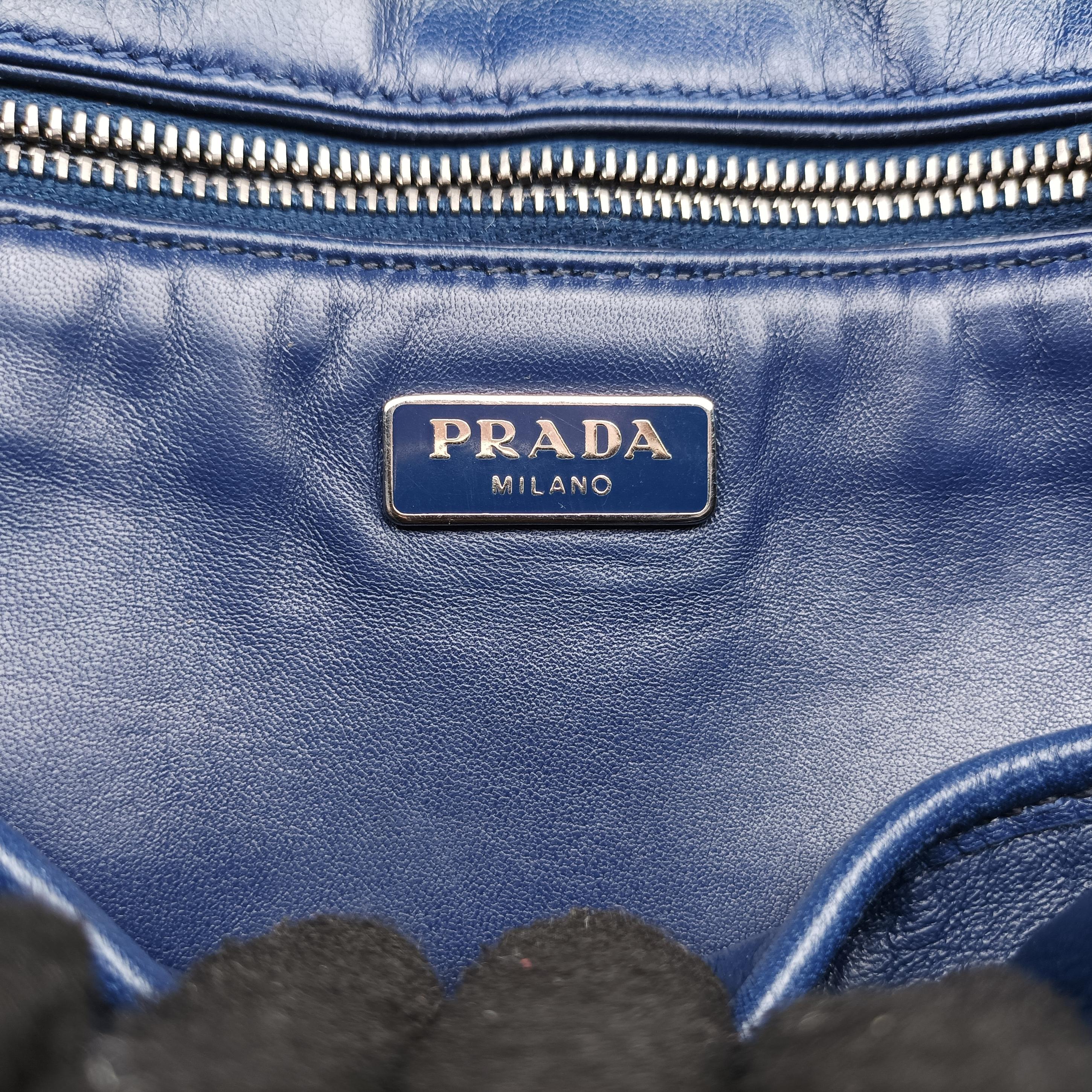 Pre-owned Prada Nappa Gaufre Sound Lock Blue nappa leather BT0939 shoulderbag | stylenewstar