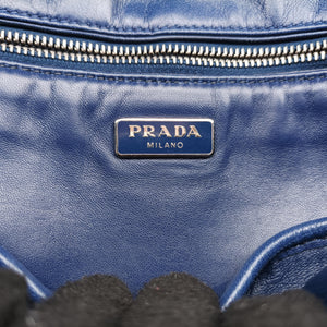 Pre-owned Prada Nappa Gaufre Sound Lock Blue nappa leather BT0939 shoulderbag | stylenewstar