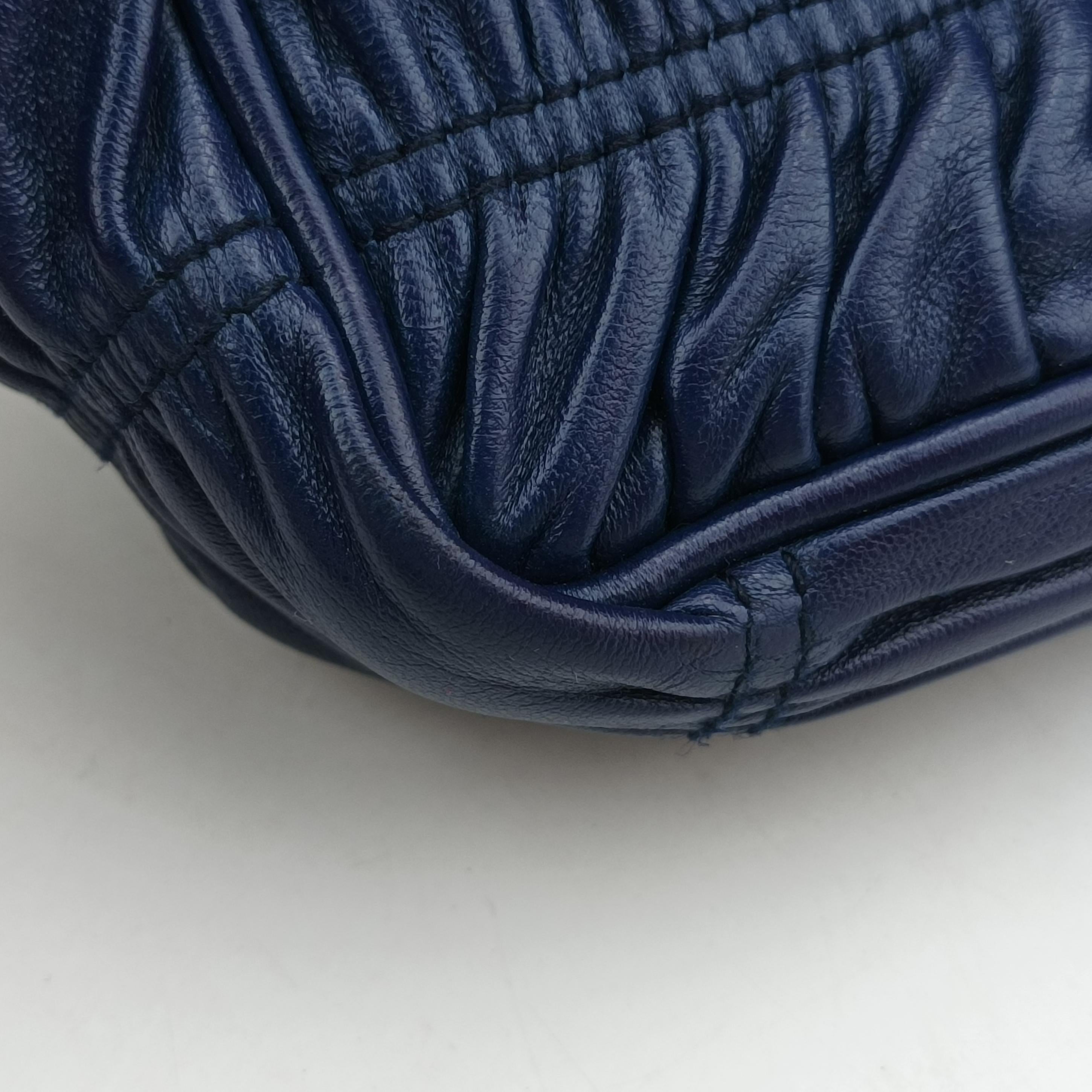 Pre-owned Prada Nappa Gaufre Sound Lock Blue nappa leather BT0939 shoulderbag | stylenewstar